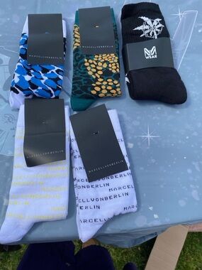 Marcel von Berlin Men's Patterned Socks - White, Black, Blue, Green, Yellow